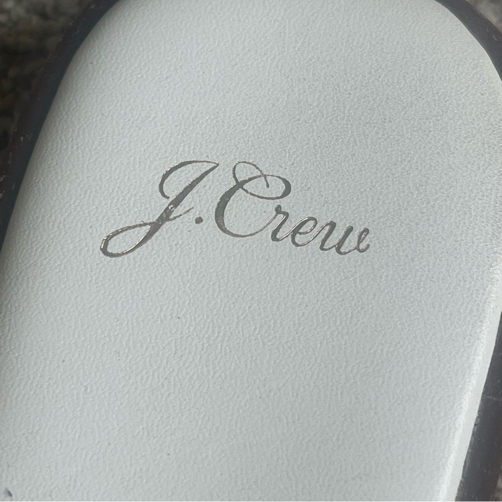 J. Crew Gretchen Buckle Slide Sandals 9.5 White Vachetta Leather Slip On - Picture 6 of 8
